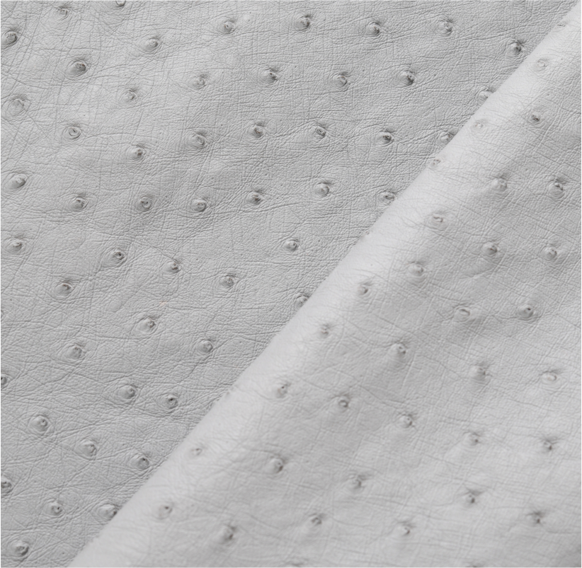 Cuir d’Autruche Gris Perle